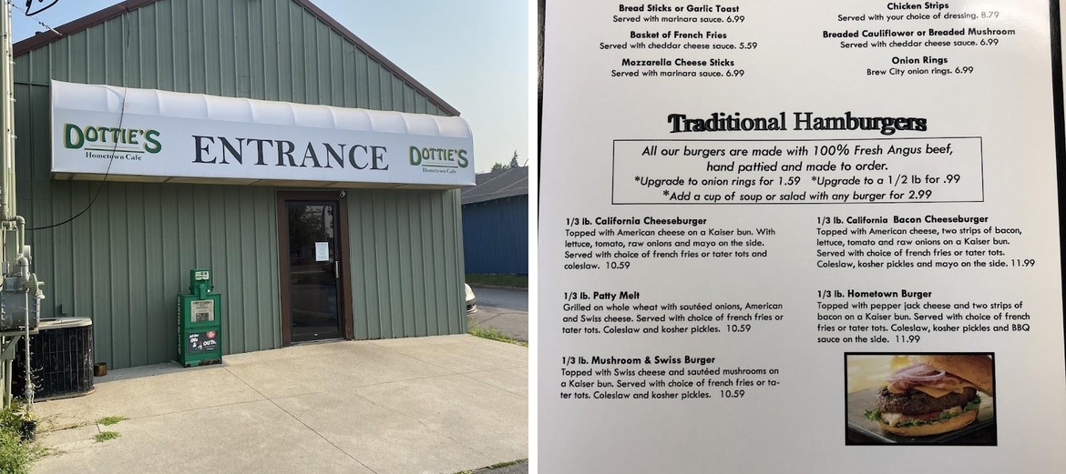 Dotties Hometown Cafe Menu
