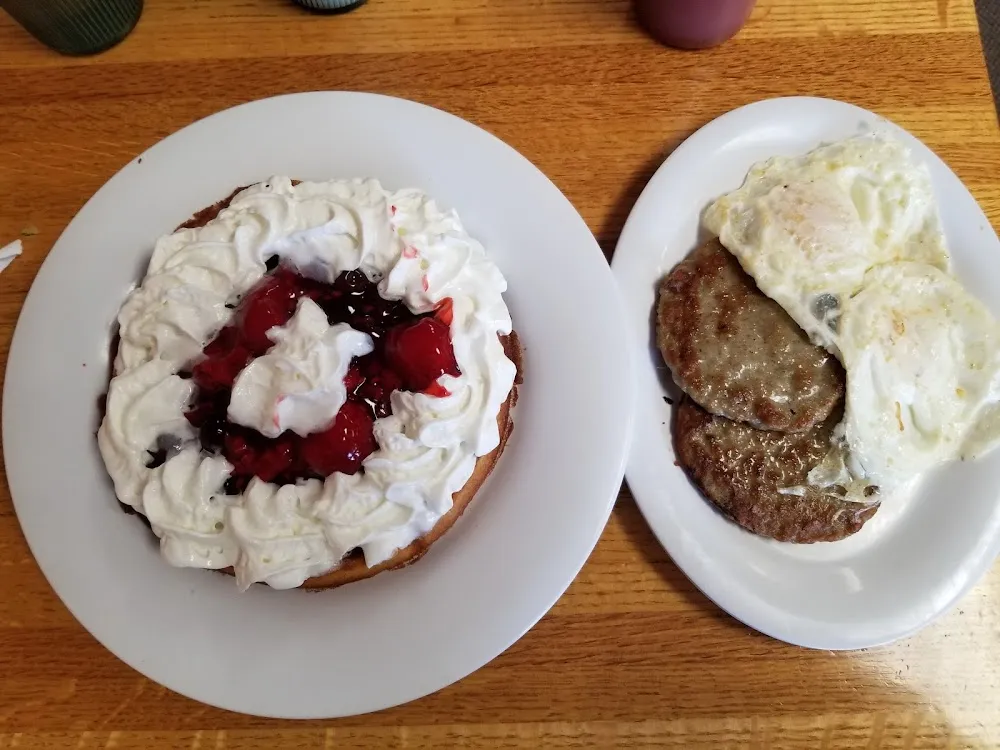 Belgian Waffle with Sausage Patties